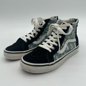 Vans Off the Wall Girls High Top Zip Skate Shoes Youth Size US Kids 2 Llama